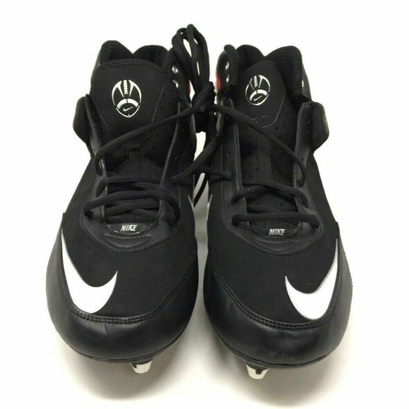 NIKE ZOOM BLADE PRO D Size 16 Black Red Football Cleats 315776 013 Detachable - Picture 2 of 7